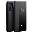 For Huawei P40 Pro QIALINO Puda Texture Side Window View Leather Phone Case(Black) - free shipping - PMC TechLife - Order now!