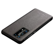 For Huawei P40 Pro QIALINO Puda Texture Side Window View Leather Phone Case(Black)