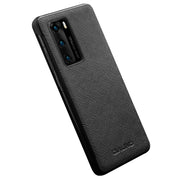 For Huawei P40 QIALINO Puda Texture Side Window View Leather Phone Case(Black)