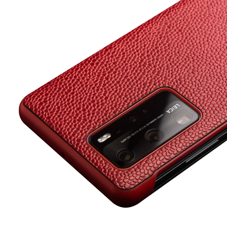 For Huawei P40 Pro QIALINO XiangNai Texture Side Window View Leather Phone Case(Red)