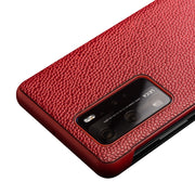 For Huawei P40 Pro QIALINO XiangNai Texture Side Window View Leather Phone Case(Red)