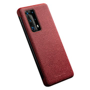 For Huawei P40 Pro QIALINO XiangNai Texture Side Window View Leather Phone Case(Red)