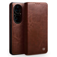 For Huawei P50 QIALINO Genuine Leather Phone Case(Brown) - Huawei Cases by QIALINO | Online Shopping South Africa | PMC TechLife | Buy Now Pay Later Mobicred