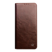 For Huawei P50 QIALINO Genuine Leather Phone Case(Brown)