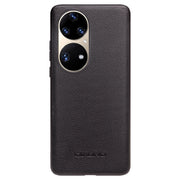 For Huawei P50 Pro QIALINO Cowhide Texture Genuine Leather Phone Case(Black)