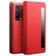 For Huawei Mate X2 QIALINO Genuine Leather Side Window View Smart Phone Case(Red) - free shipping - PMC TechLife - Order now!