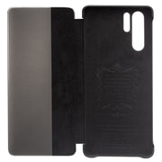 For Huawei P30 Pro QIALINO Genuine Leather Side Window View Smart Phone Case(Black)