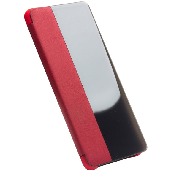 For Huawei P30 QIALINO Genuine Leather Side Window View Smart Phone Case(Red)