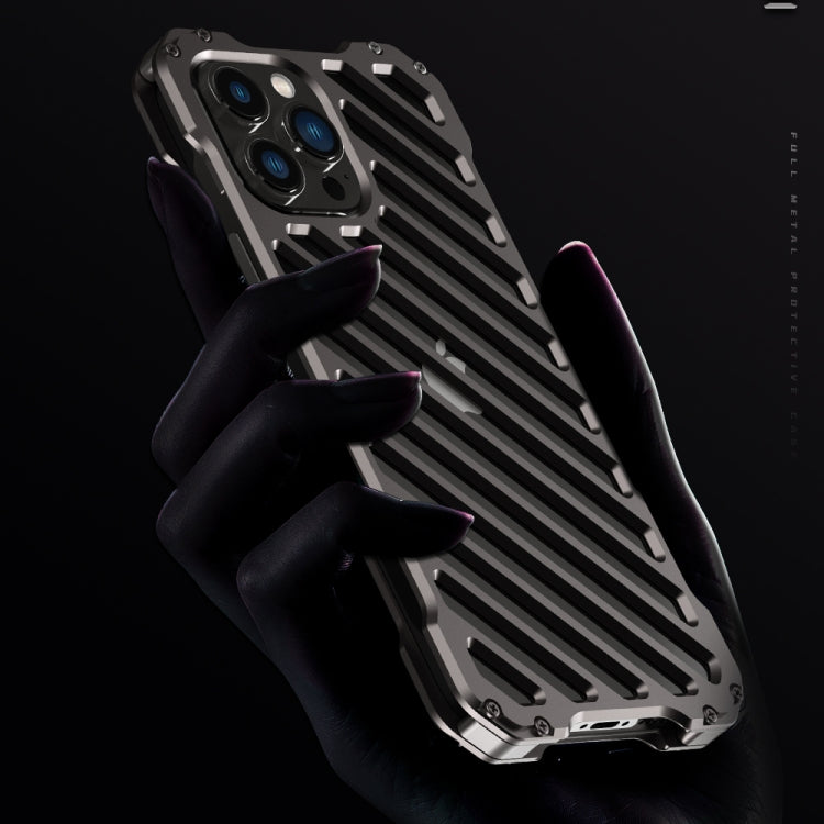 For iPhone 14 Pro R-JUST Breathable Armor Phone Case(Silver Grey)