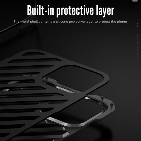 For iPhone 14 Pro Max R-JUST Breathable Armor Phone Case(Silver Grey)