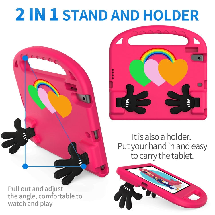 For Huawei MediaPad T5 10 Love Small Palm Holder EVA Tablet Case(Rose Red)
