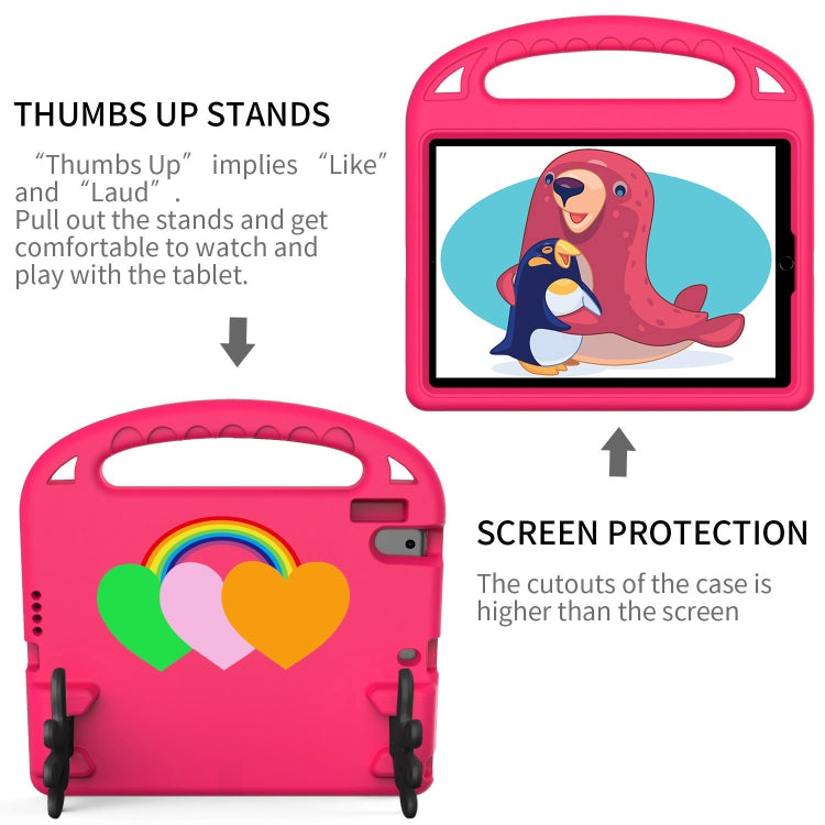 For Huawei MediaPad T5 10 Love Small Palm Holder EVA Tablet Case(Rose Red)