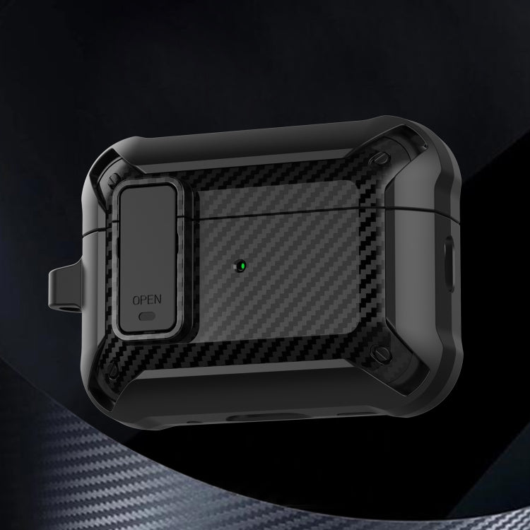 For AirPods Pro 2 Bumblebee Carbon Fiber Earphone Protective Case(Black)