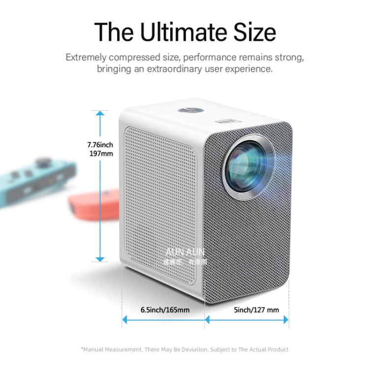 AUN ET50 4 inch 180 Lumens 1920x1080P Smart LED Mini Projector, Plug Type:US Plug(White)
