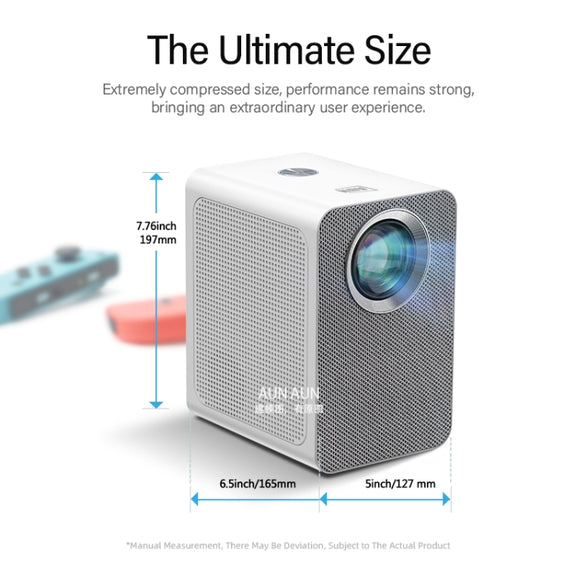 AUN ET50 4 inch 180 Lumens 1920x1080P Smart LED Mini Projector, Plug Type:US Plug(White)