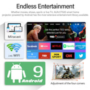 AUN ET50 4 inch 180 Lumens 1920x1080P Smart LED Mini Projector, Plug Type:US Plug(White)