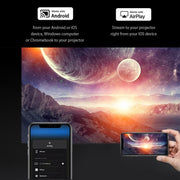 AUN ET50 4 inch 180 Lumens 1920x1080P Smart LED Mini Projector, Plug Type:US Plug(White)