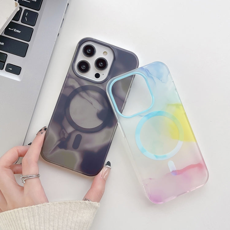 For iPhone 14 Plus Watercolor Magsafe Phone Case(Yellow)