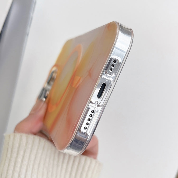 For iPhone 14 Plus Watercolor Magsafe Phone Case(Yellow)