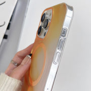 For iPhone 12 Watercolor Magsafe Phone Case(Yellow)
