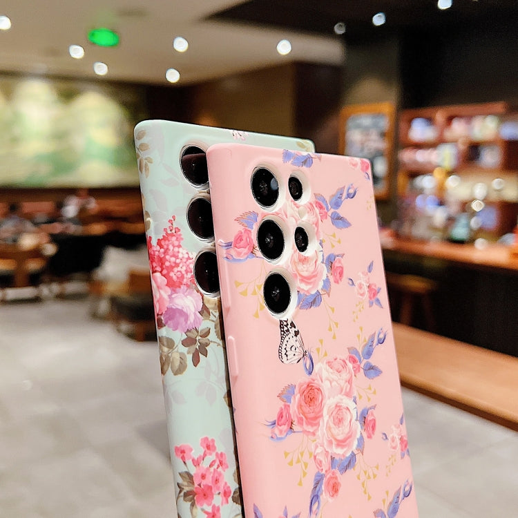 For Samsung Galaxy S22 5G Small Floral Phone Case(Green)