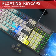 HXSJ V600 96-key RGB Backlit Dual-color Injection-molded Wired Gaming Keyboard