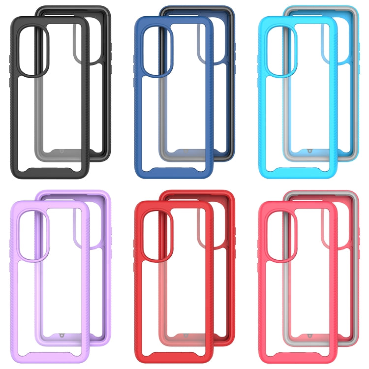 For Motorola Moto Edge 2022 Starry Sky Solid Color TPU Clear PC Phone Case(Black)