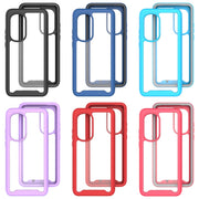 For Motorola Moto Edge 2022 Starry Sky Solid Color TPU Clear PC Phone Case(Black)