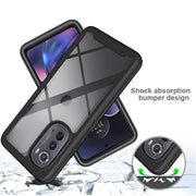 For Motorola Moto Edge 2022 Starry Sky Solid Color TPU Clear PC Phone Case(Black)