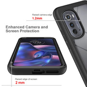 For Motorola Moto Edge 2022 Starry Sky Solid Color TPU Clear PC Phone Case(Black)