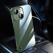 For iPhone 14 Plus Electroplating Frameless Clear PC Phone Case(Green)