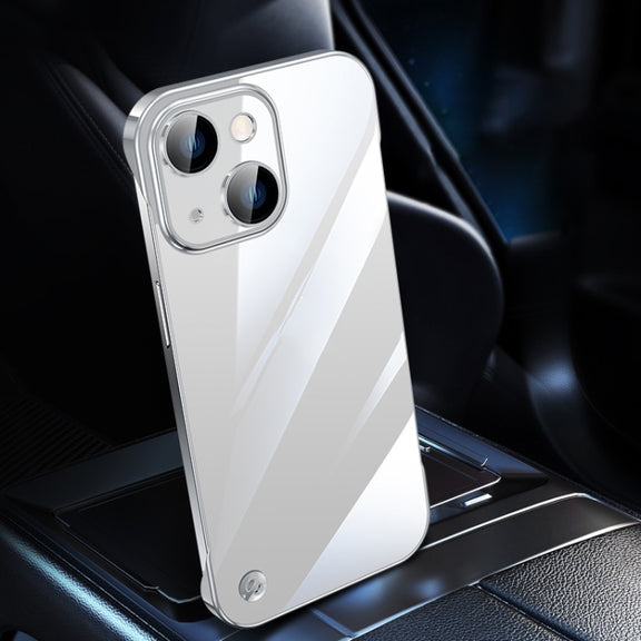 For iPhone 14 Plus Electroplating Frameless Clear PC Phone Case(Silver)
