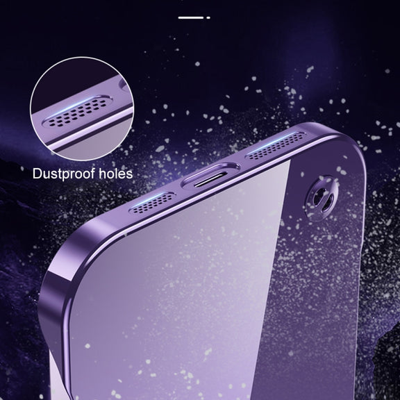 For iPhone 14 Pro Electroplating Frameless Clear PC Phone Case(Black)