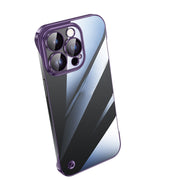 For iPhone 14 Pro Max Electroplating Frameless Clear PC Phone Case(Purple)