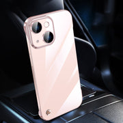 For iPhone 13 Electroplating Frameless Clear PC Phone Case(Pink)