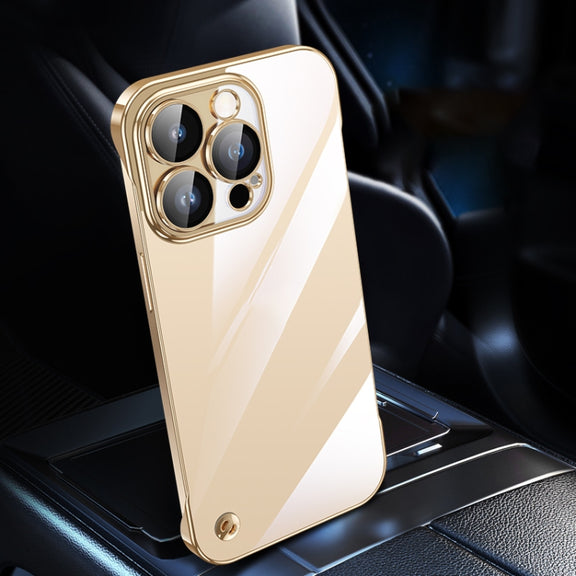 For iPhone 12 Pro Electroplating Frameless Clear PC Phone Case(Gold)