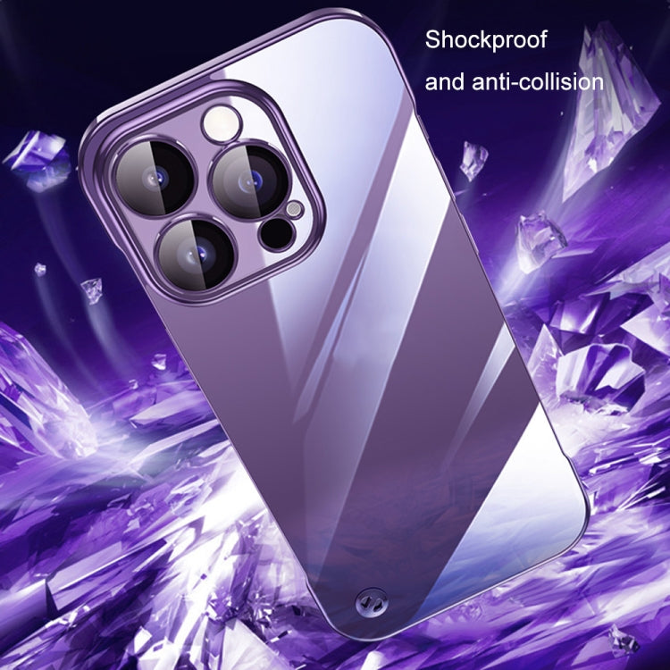 For iPhone 12 Pro Electroplating Frameless Clear PC Phone Case(Black)