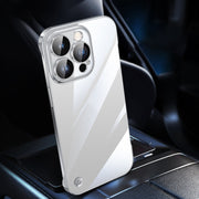 For iPhone 12 Pro Max Electroplating Frameless Clear PC Phone Case(Silver)
