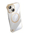 For iPhone 14 Plus Electroplating Frameless Magsafe Magnetic PC Phone Case(Gold) - iPhone 14 Plus Cases by PMC TechLife | Online Shopping South Africa | PMC TechLife | Buy Now Pay Later Mobicred