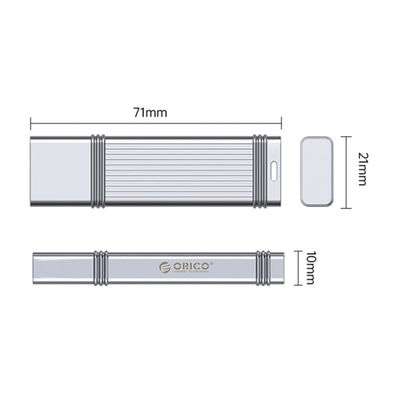 ORICO 64GB USB-A USB3.2 Gen1 USB Flash Drive, Read 260MB/s, Write 50MB/s (Silver)