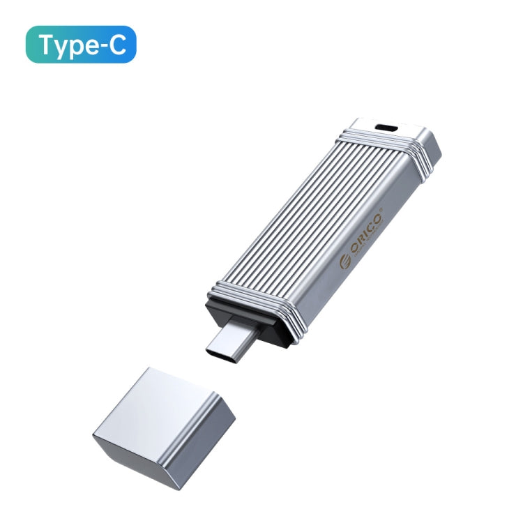 ORICO 128GB Type-C USB3.2 Gen1 USB Flash Drive, Read 260MB/s, Write 50MB/s (Silver)