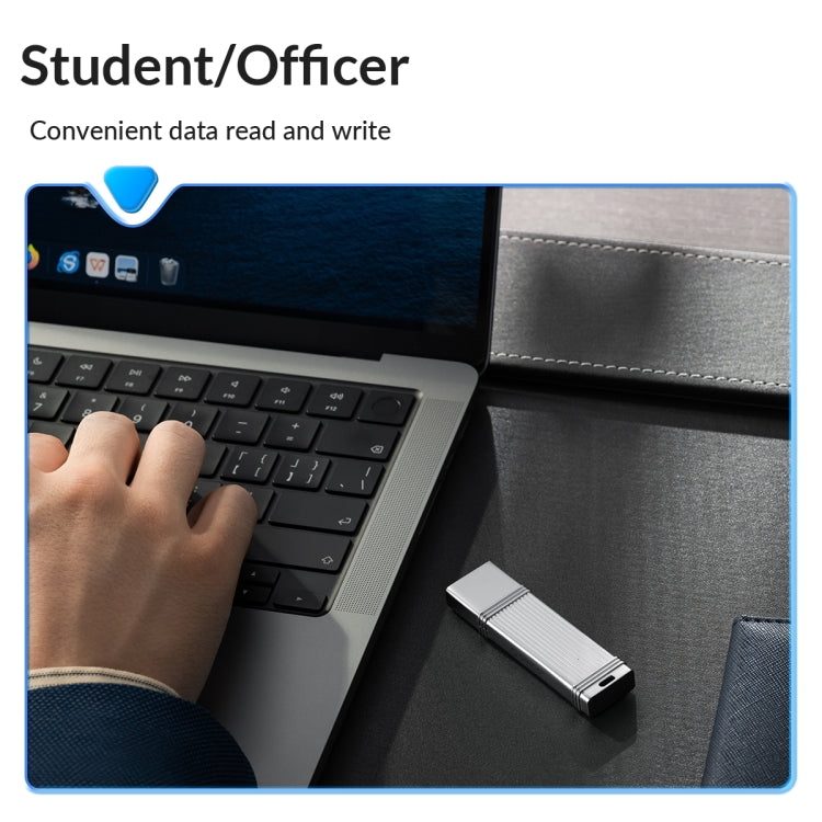 ORICO 128GB Type-C USB3.2 Gen1 USB Flash Drive, Read 260MB/s, Write 50MB/s (Silver)