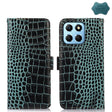 For Honor X8 5G Crocodile Top Layer Cowhide Leather Phone Case(Green) - Honor Cases by PMC TechLife | Online Shopping South Africa | PMC TechLife | Buy Now Pay Later Mobicred