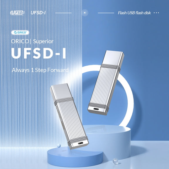 ORICO UFS Flash Drive, Read: 411MB/s, Write: 353MB/s, Memory:512GB, Port:USB-A(Silver)