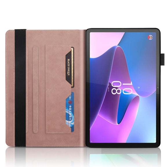 For Lenovo Tab P11 Pro Gen 2 Life Tree Series Horizontal Flip Leather Case with Holder(Rose Gold)