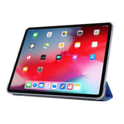 For iPad Air 13 2024 / Pro 12.9 2020 Silk Texture Horizontal Deformation Flip Leather Tablet Case with Three-folding Holder(Blue)