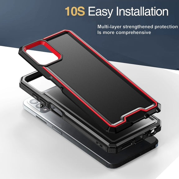 For T-Mobile Revvl 6 Pro 5G Armour Two-color TPU + PC Phone Case(Black+Red)