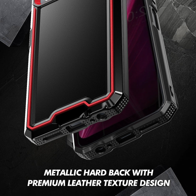 For T-Mobile Revvl 6 Pro 5G Armour Two-color TPU + PC Phone Case(Black+Red)