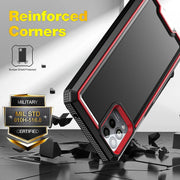 For T-Mobile Revvl 6 Pro 5G Armour Two-color TPU + PC Phone Case(Black+Red)