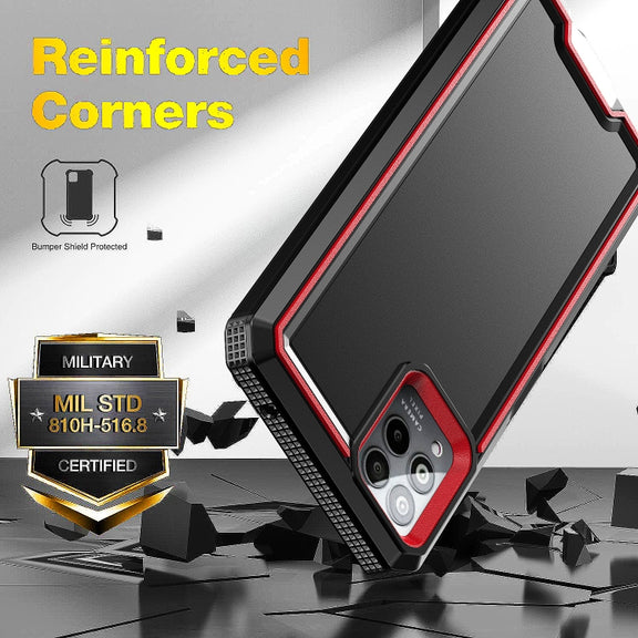 For T-Mobile Revvl 6 Pro 5G Armour Two-color TPU + PC Phone Case(Black+Red)